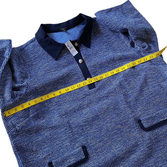 NWT TALBOTS Plus Petite 3XP Contrast Tweed Dress 3/4 Sleeves Career Stretch Polo - Picture 8 of 14
